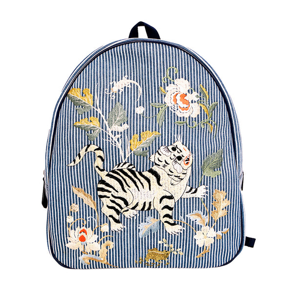 NEW $1500 GUCCI JUNIOR X Oshkosh B'gosh COLLAB Stripe WHITE TIGER Backpack BAG