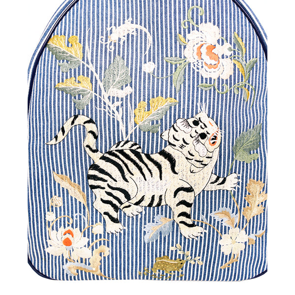 NEW $1500 GUCCI JUNIOR X Oshkosh B'gosh COLLAB Stripe WHITE TIGER Backpack BAG