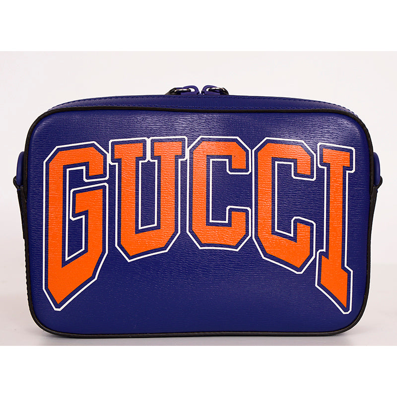 NEW $1,395 GUCCI Chinese New Year DRAGON GG LOGO Blue Leather CAMERA BAG NIB