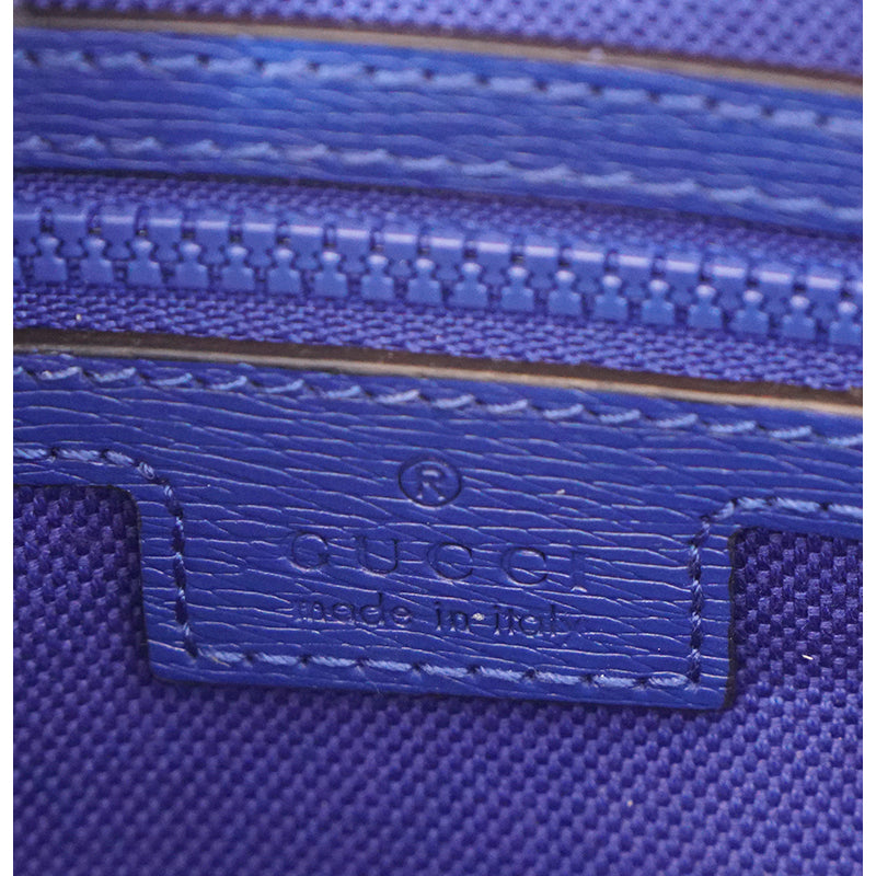 NEW $1,395 GUCCI Chinese New Year DRAGON GG LOGO Blue Leather CAMERA BAG NIB