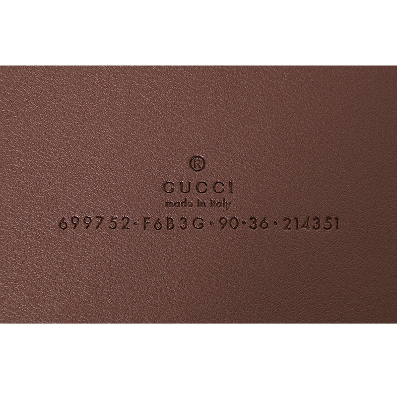 90/36 NEW $595 GUCCI Woman Brown Canvas GOLD GG MARMONT LOGO Wide Waist BELT NIB