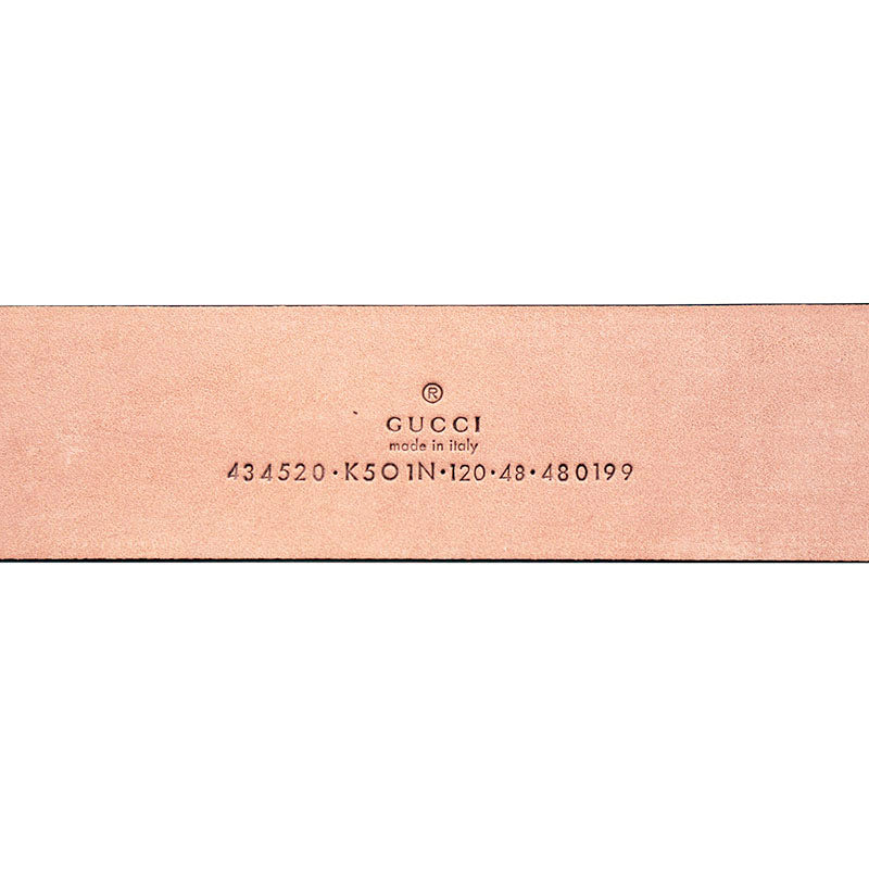 120/48 NEW $495 GUCCI Men Gray GG Coated Canvas Red KINGSNAKE SNAKE LOGO BELT