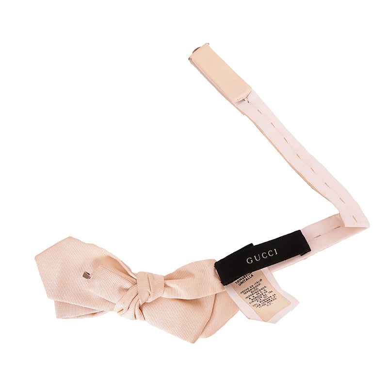 NEW $250 GUCCI VINTAGE Men's Cream PRINCE ULRICH Adjustable FORMAL BOW TIE NWT