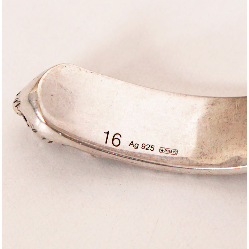 16 NEW $495 GUCCI Garden Sterling Silver GG LOGO CAT FELINE HEAD Cuff BRACELET