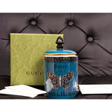 NEW $330 GUCCI Teal BUTTERFLY ANIMALIUM Richard Ginori 1735 Fumus JAR CANDLE NIB