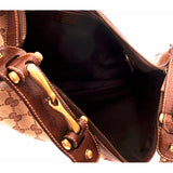 2005 VINTAGE GUCCI Brown GG Canvas Leather Pelham PRINT AD RUNWAY Messenger BAG
