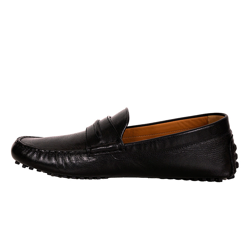 11G 11.5 NEW $820 GUCCI Men Black Leather GOLD HALF HORSEBIT LOGO Driver LOAFERS