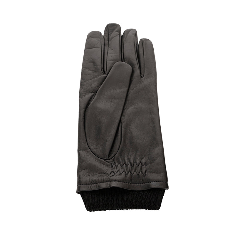 sz 9.5/10.5 M NEW $840 GUCCI Men's Black Leather Lambskin Wool Lined GG LOGO GLOVES