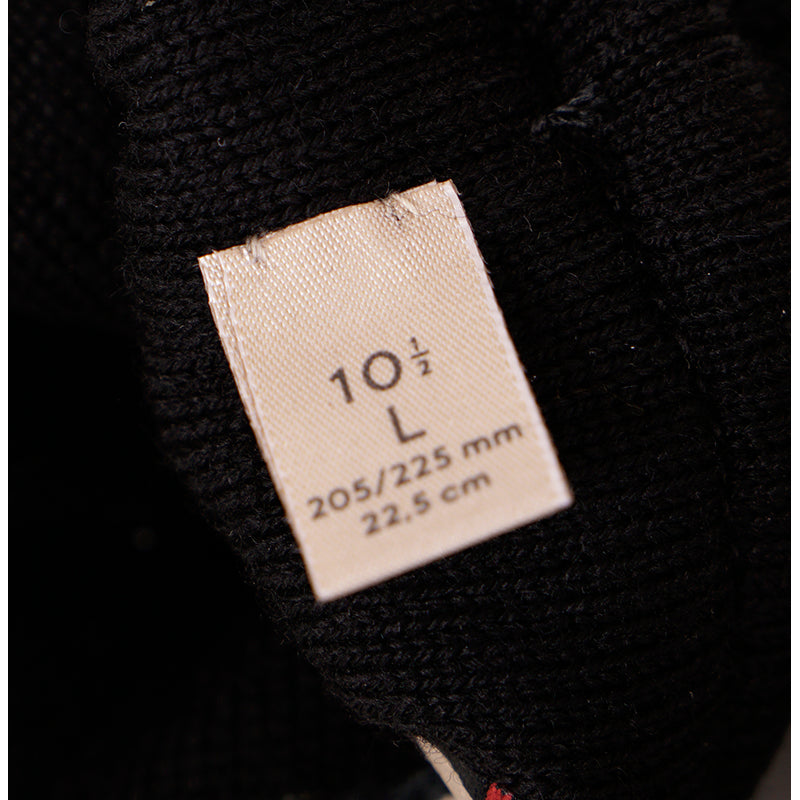 sz 9.5/10.5 M NEW $840 GUCCI Men's Black Leather Lambskin Wool Lined GG LOGO GLOVES