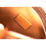 NEW GUCCI JUNIOR Lion GG EYES Leather Appliqué Brown Corduroy Pouch WRISTLET BAG