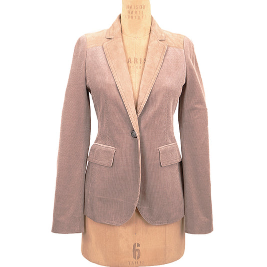 sz S NEW $2900 GUCCI EQUESTRIAN Tan Cord CREST LOGO BUTTON Riding BLAZER JACKET