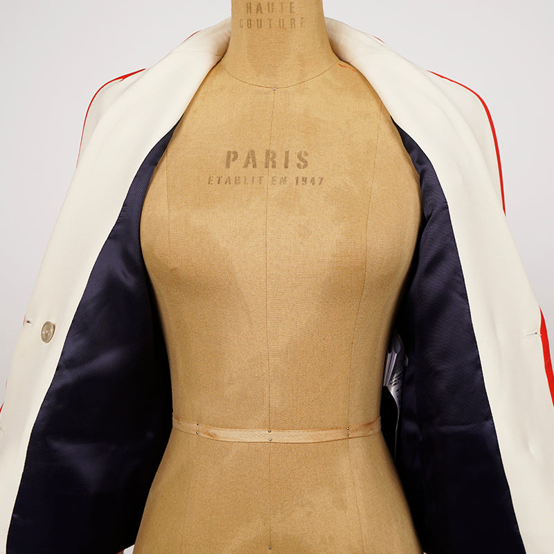 40 NEW $4890 GUCCI RUNWAY Ivory RED DRAGON BEE Silk Wool Double-Breasted JACKET