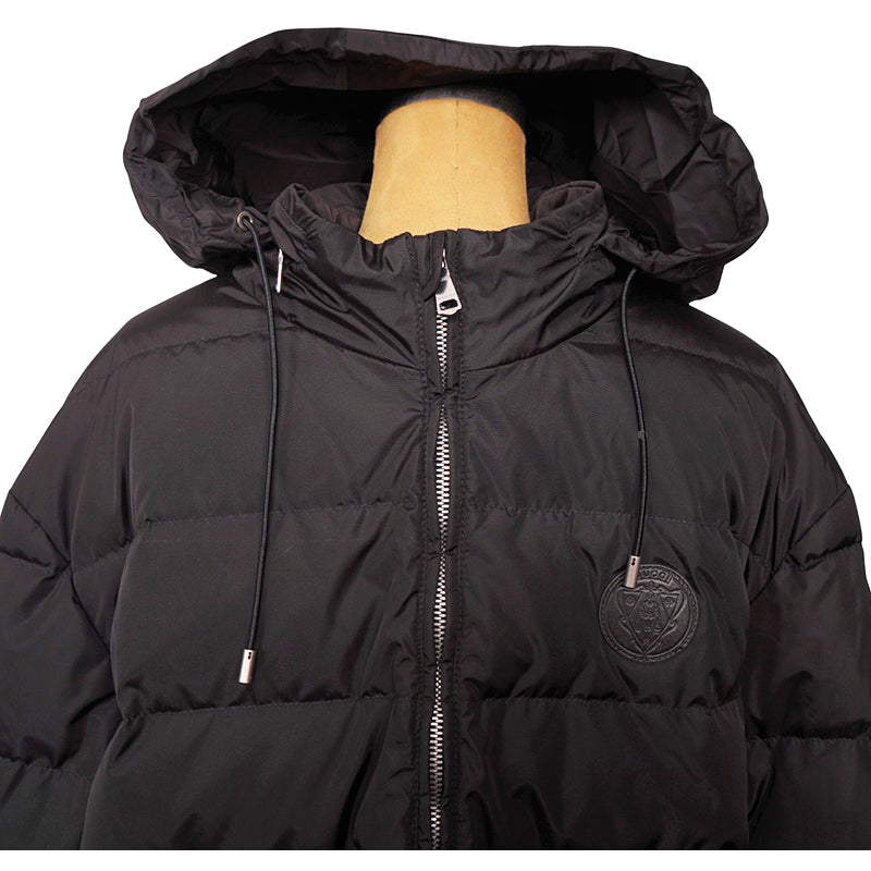 sz 58 NEW $3,400 GUCCI Men's Black Nylon KNIGHT LOGO Down Filled PUFFER JACKET