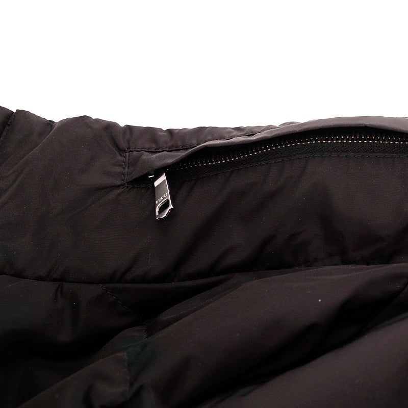 sz 58 NEW $3,400 GUCCI Men's Black Nylon KNIGHT LOGO Down Filled PUFFER JACKET