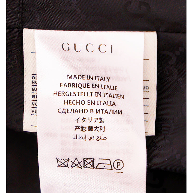 sz 58 NEW $3,400 GUCCI Men's Black Nylon KNIGHT LOGO Down Filled PUFFER JACKET
