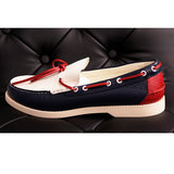 11.5G 12 NEW $890 GUCCI Men's Red White Blue GG Embossed Riverside BOAT LOAFERS