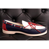 11.5G 12 NEW $890 GUCCI Men's Red White Blue GG Embossed Riverside BOAT LOAFERS