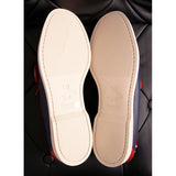 11.5G 12 NEW $890 GUCCI Men's Red White Blue GG Embossed Riverside BOAT LOAFERS