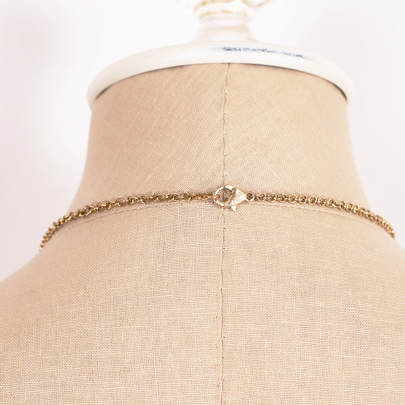 NEW $520 GUCCI Gold Tone Brass FAUX PEARL & CRYSTAL LOGO GG Pendant NECKLACE NIB