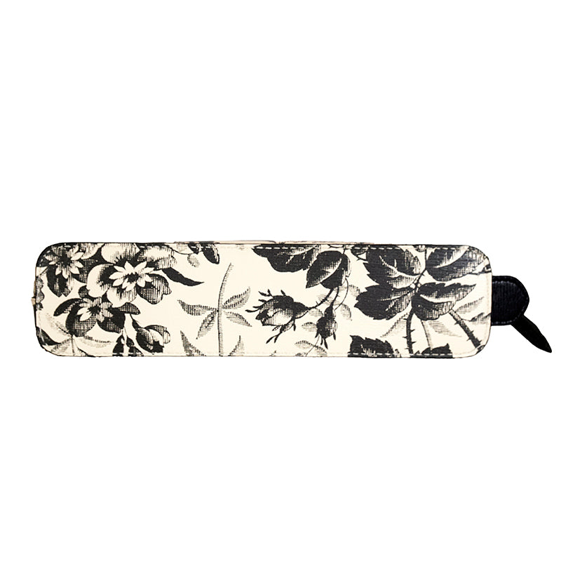 GUCCI★素敵！Black & Ivory Herbarium FLORAL Pencil CASE NEW $410 GUCCI Black & Ivory Herbarium FLORA FLORAL Pencil