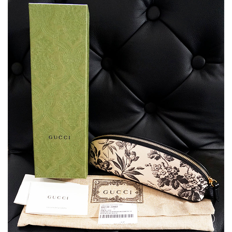 NEW $410 GUCCI Black & Ivory Herbarium FLORA FLORAL Pencil