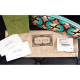 NEW $410 GUCCI Aqua Pink Black Demetra MOD GG Cascade Pencil CASE TRAVEL POUCH