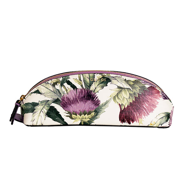 NEW $410 GUCCI Purple Thistle Herbarium FLORA FLORAL Pencil CASE TRAVEL POUCH