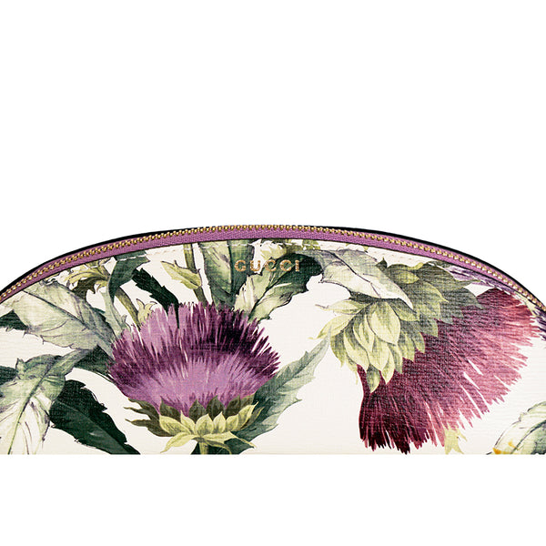 NEW $410 GUCCI Purple Thistle Herbarium FLORA FLORAL Pencil CASE TRAVEL POUCH