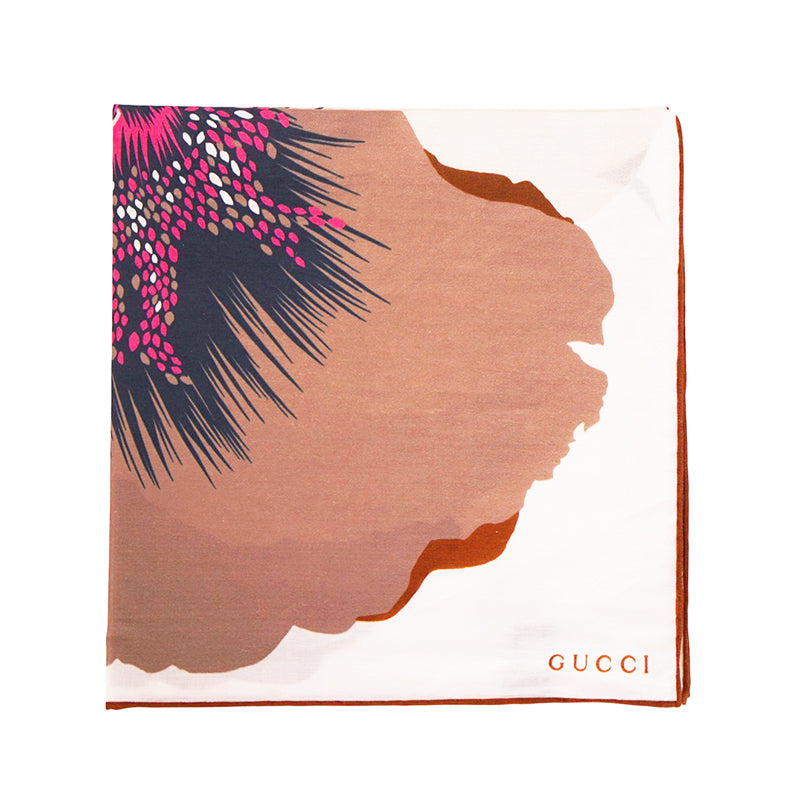NEW $595 GUCCI Cotton FLORA FLORAL PRINT Handkerchief SET 3 POCKET SQUARE SCARF!