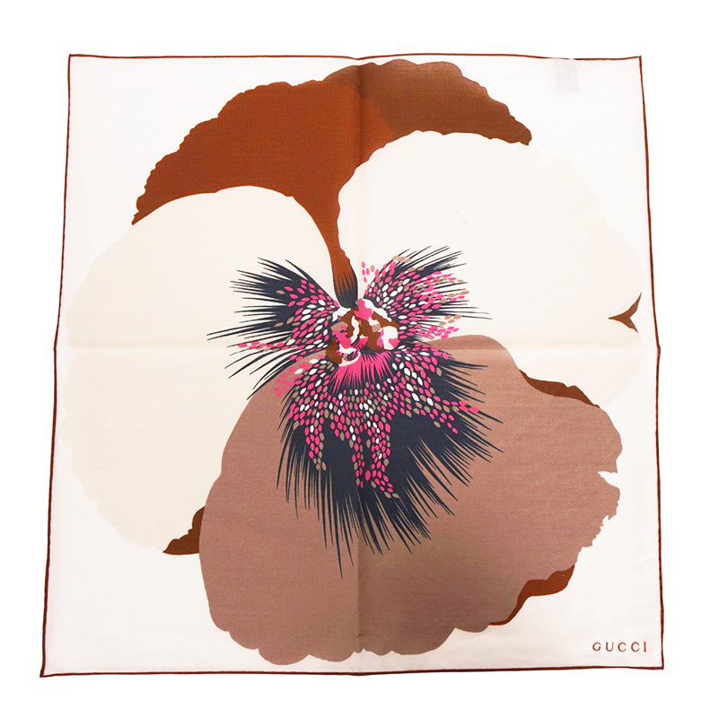 NEW $595 GUCCI Cotton FLORA FLORAL PRINT Handkerchief SET 3 POCKET SQUARE SCARF!