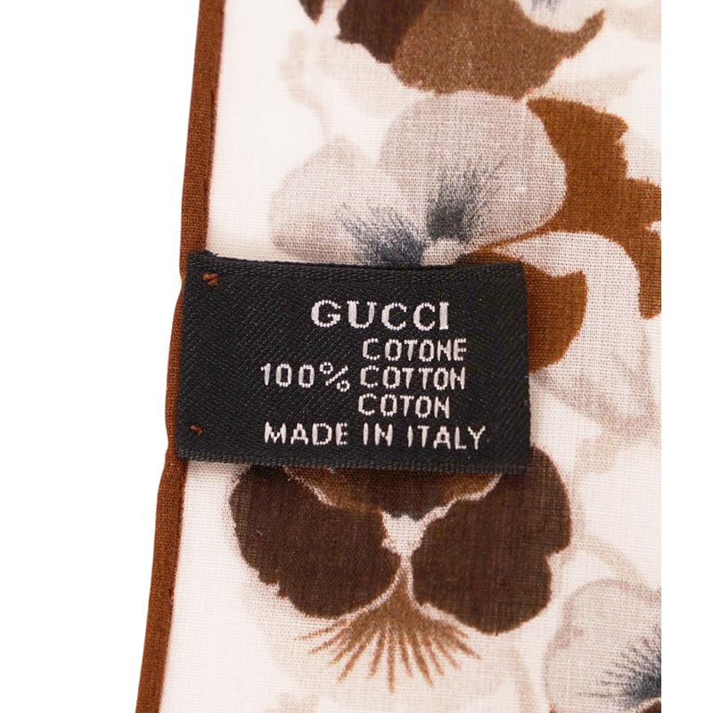 NEW $595 GUCCI Cotton FLORA FLORAL PRINT Handkerchief SET 3 POCKET SQUARE SCARF!