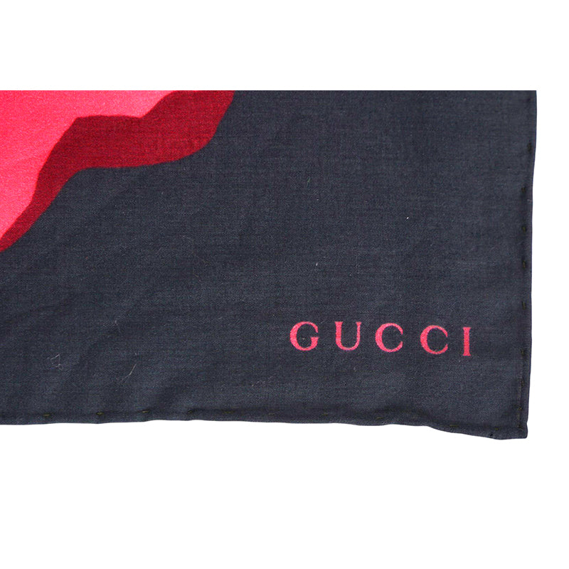 NEW $595 GUCCI Cotton FLORA FLORAL PRINT Handkerchief SET 3 POCKET SQUARE SCARF