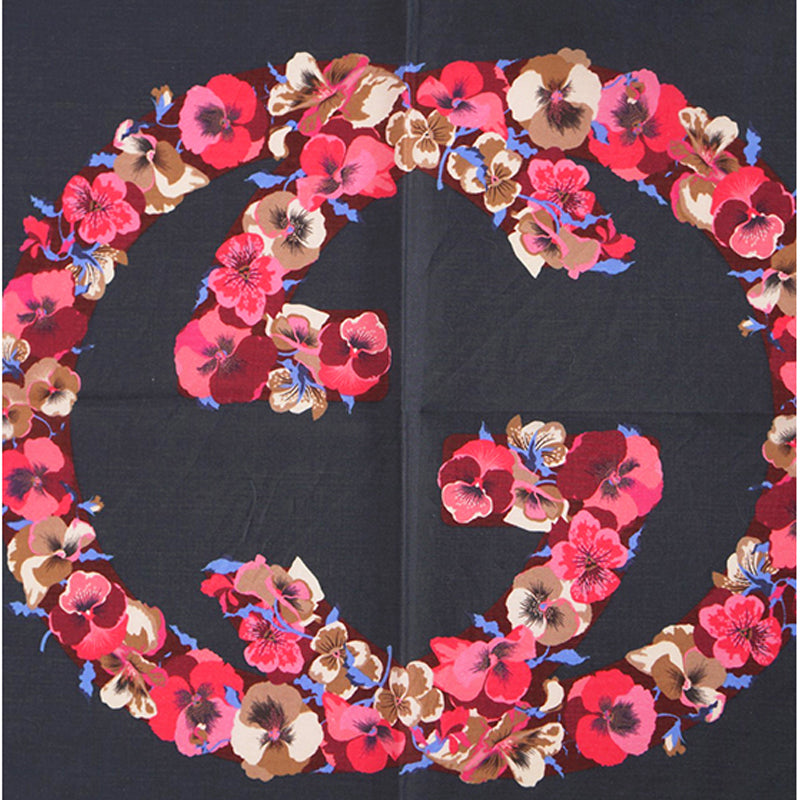 NEW $595 GUCCI Cotton FLORA FLORAL PRINT Handkerchief SET 3 POCKET SQUARE SCARF