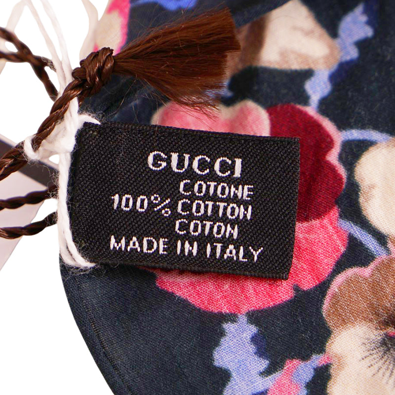NEW $595 GUCCI Cotton FLORA FLORAL PRINT Handkerchief SET 3 POCKET SQUARE SCARF