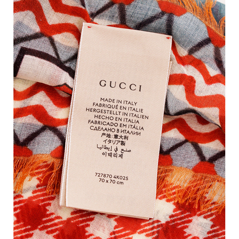 NEW $390 GUCCI Red White GINGHAM Louis Wain CAT READING BOOKS Cartoon Modal SCARF