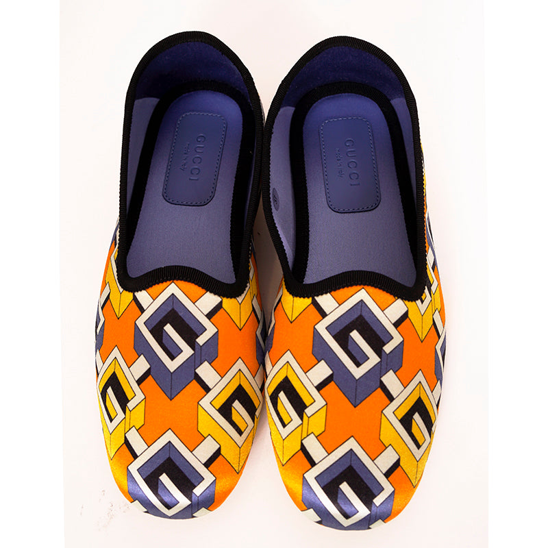 37 NEW $570 GUCCI Satin Voyage Eco GG BALLET FLAT House