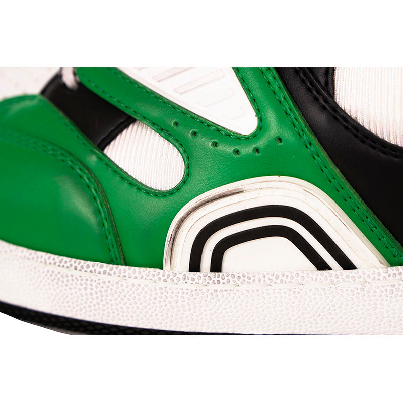 12 NEW $950 GUCCI Mens White Green GG Demetra Basket Distressed Low-Top SNEAKERS