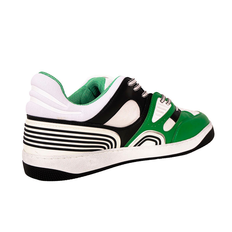 12 NEW $950 GUCCI Mens White Green GG Demetra Basket Distressed Low-Top SNEAKERS