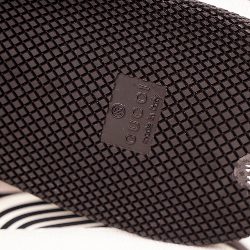 12 NEW $950 GUCCI Mens White Green GG Demetra Basket Distressed Low-Top SNEAKERS