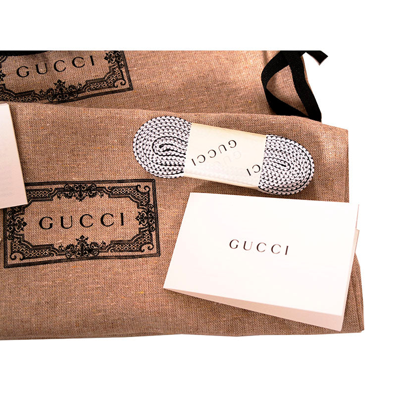 12 NEW $950 GUCCI Mens White Green GG Demetra Basket Distressed Low-Top SNEAKERS