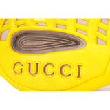 11.5G US 12 NEW $950 GUCCI Black Gray Tech Fabric YELLOW LOGO GG Run SNEAKERS