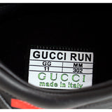 11G 11.5 NEW $1090 GUCCI Men's Black Leather RUN GREEN RED GG Logo SNEAKERS NIB