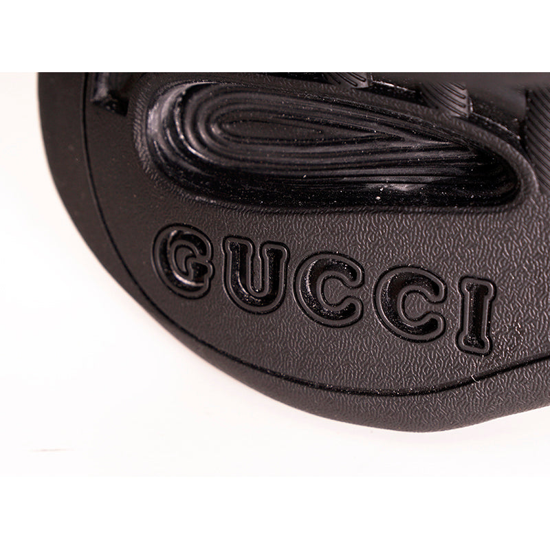 11G 11.5 NEW $1090 GUCCI Men's Black Leather RUN GREEN RED GG Logo SNEAKERS NIB