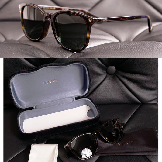 NEW $395 GUCCI Men's/Unisex Havanna Brown Logo Bee GG0154SA CLASSIC SUNGLASSES