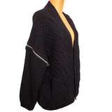 XS NEW $1900 GUCCI Men Chunky Cable Knit REMOVABLE SLEEVES Wool SWEATER CARDIGAN
