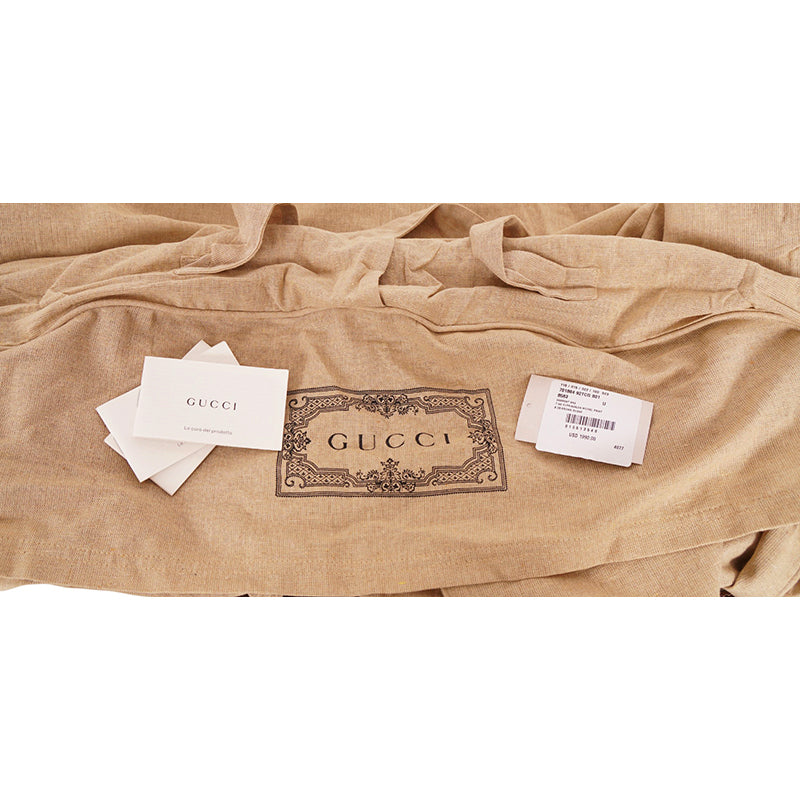 NEW $3980 GUCCI Brown GG Coated Canvas Leather Trim GARMENT BAG HANGER LOCK KEY