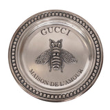 NEW $360 GUCCI Silver Tone Brass LOGO BEE Metal Incense Burner TRINKET PLATE
