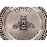 NEW $360 GUCCI Silver Tone Brass LOGO BEE Metal Incense Burner TRINKET PLATE