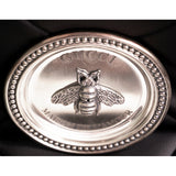 NEW $360 GUCCI Silver Tone Brass LOGO BEE Metal Incense Burner TRINKET PLATE