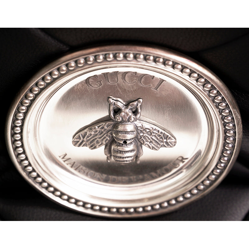 NEW $360 GUCCI Silver Tone Brass LOGO BEE Metal Incense Burner TRINKET PLATE